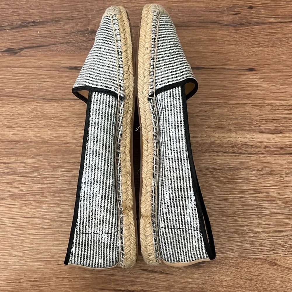 Franco Sarto black/white with clear sequin sparkles, size 8